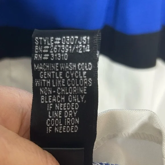 AGB Blue and White Striped Sheath Spring Event Work Business Dress - Picture 6 of 6